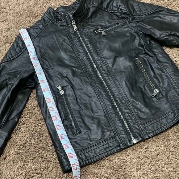 H&M kids 6/7y black vegan leather motorcycle jacket - Picture 9 of 9